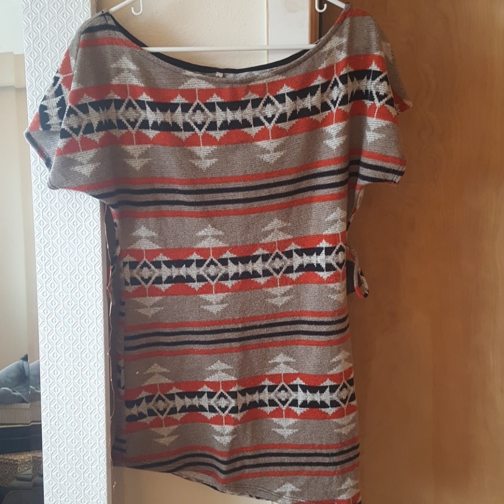 Off The Shoulder Aztec Dress